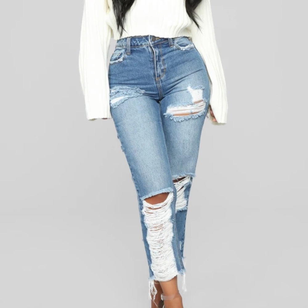 Medium blue washed boyfriend jeans size 11